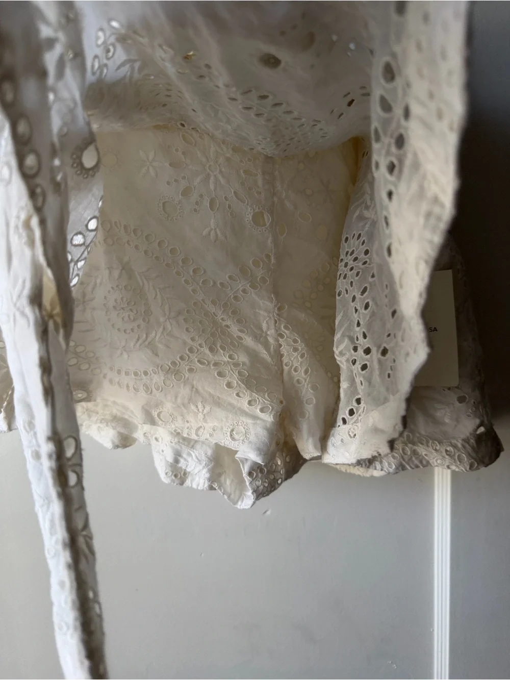 Revolve Tularosa Carlotta Cream Eyelet Tie-Waist Skort - Picture 4 of 5